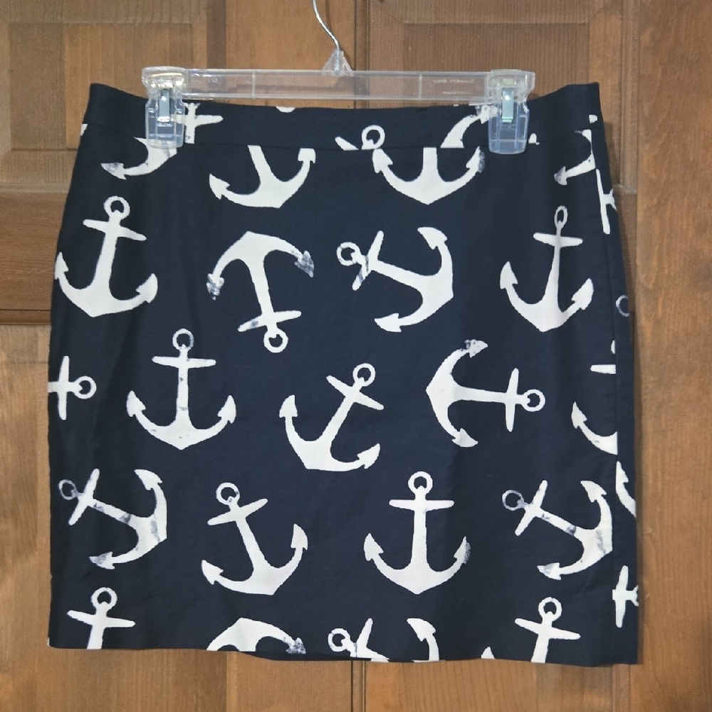 J. Crew Blue and White Mini Pencil Skirt